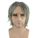 CrazyCatCos Devil May Cry 5 Cosplay Wig Dante Silver Hair for Men Cosplay Wig