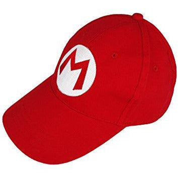 CrazyCatCos Mario Hat Super Mario Baseball Cap Halloween Hat Cosplay Red Hat