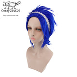 CrazyCatCos Levy Mcgarden Cosplay Wig Blue Hair Fairy Tail Halloween Costume Wig