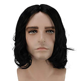 Severus Snape Wig Short Curly Black Cosplay Wig and Halloween Wig