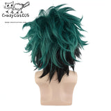 CrazyCatCos Izuku Midoriya Cosplay Wig Dark Green Short Hair My Hero Academia Halloween Costume Wig