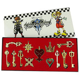 Kingdom Hearts Keyblade Keychain Pendant Necklace Set Collection Gift Box