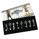 Kingdom Hearts Keyblade Keychain Pendant Necklace Set Collection Gift Box