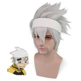 CrazyCatCos Soul Eater Evans Cosplay Wig White Hair Soul Eater Halloween Costume Wig