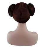 Princess Leia Organa Cosplay Wig Brown Hair Buns Star Wars Halloween Costume Wig