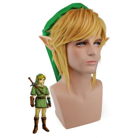 Link Cosplay Wig Glod Hair Legend of Zelda Halloween Costume Wig