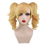 CrazyCatCos Harley Quinn Wig Arkham City Harley Quinn Cosplay Golden Yellow Wig Halloween Costume Wig
