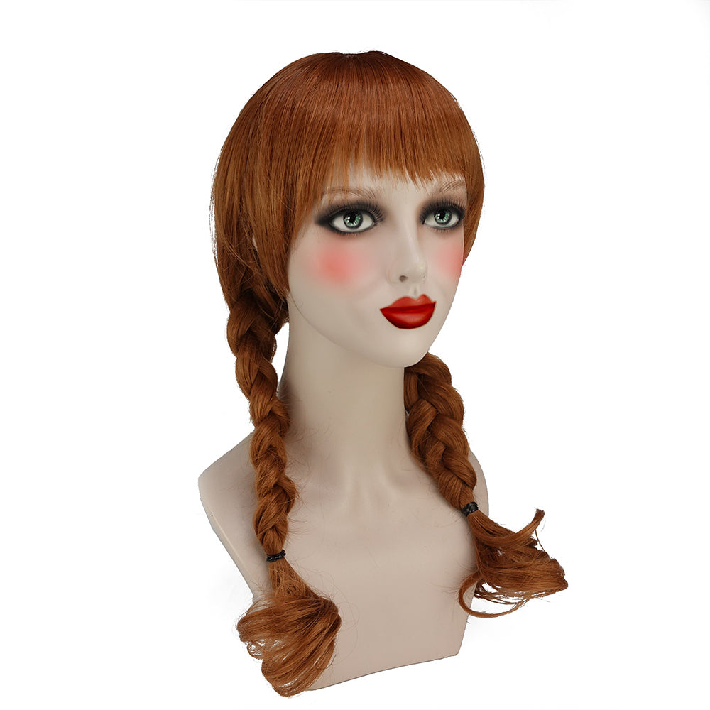 CrazyCatCos Annabelle Wig Brown Double Tails Hair Cosplay and Halloween Wig