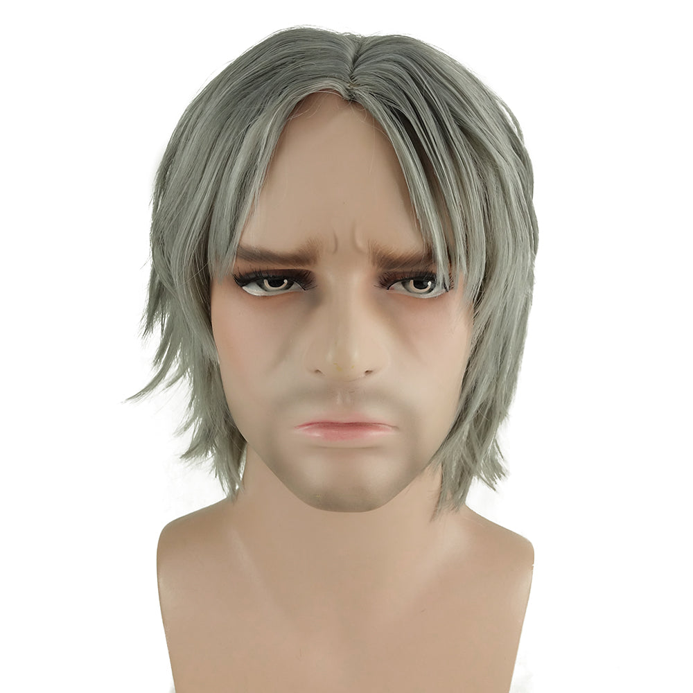  Bokerom Game Devil May Cry 5 Cosplay Wig, Silver Grey Short  Hair for Dante, Role Play Halloween Props Accessories With Wig Cap : Beauty  & Personal Care