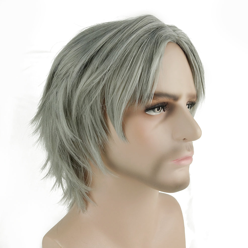  Bokerom Game Devil May Cry 5 Cosplay Wig, Silver Grey Short  Hair for Dante, Role Play Halloween Props Accessories With Wig Cap : Beauty  & Personal Care