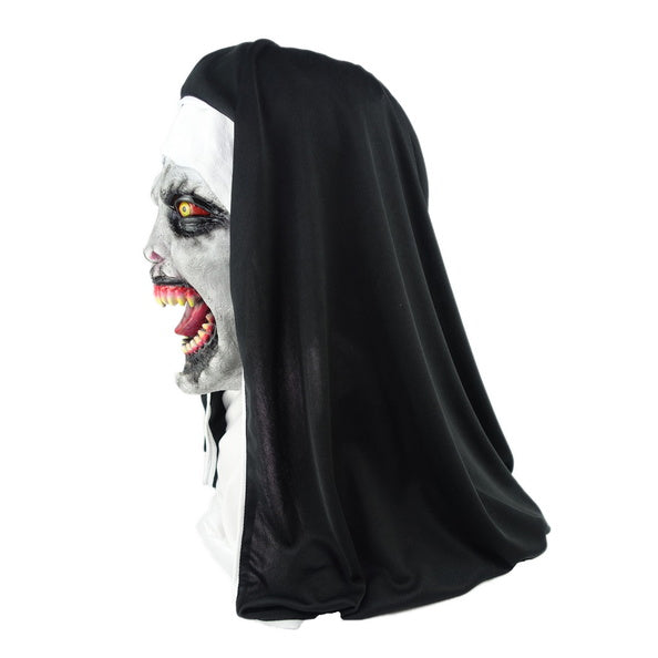 The Nun Valak Mask with Head Scarf V2 Scariest Halloween Masks White