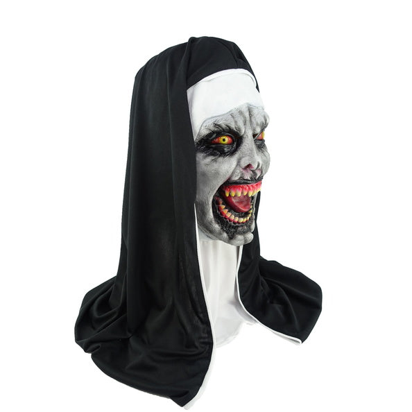 The Nun Valak Mask with Head Scarf V2 Scariest Halloween Masks White