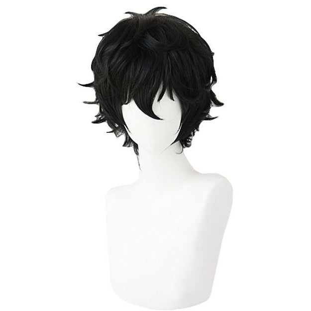 Persona 5 Protagonist Kurusu Akira Joker Cosplay Wig Halloween Costume Wig Black