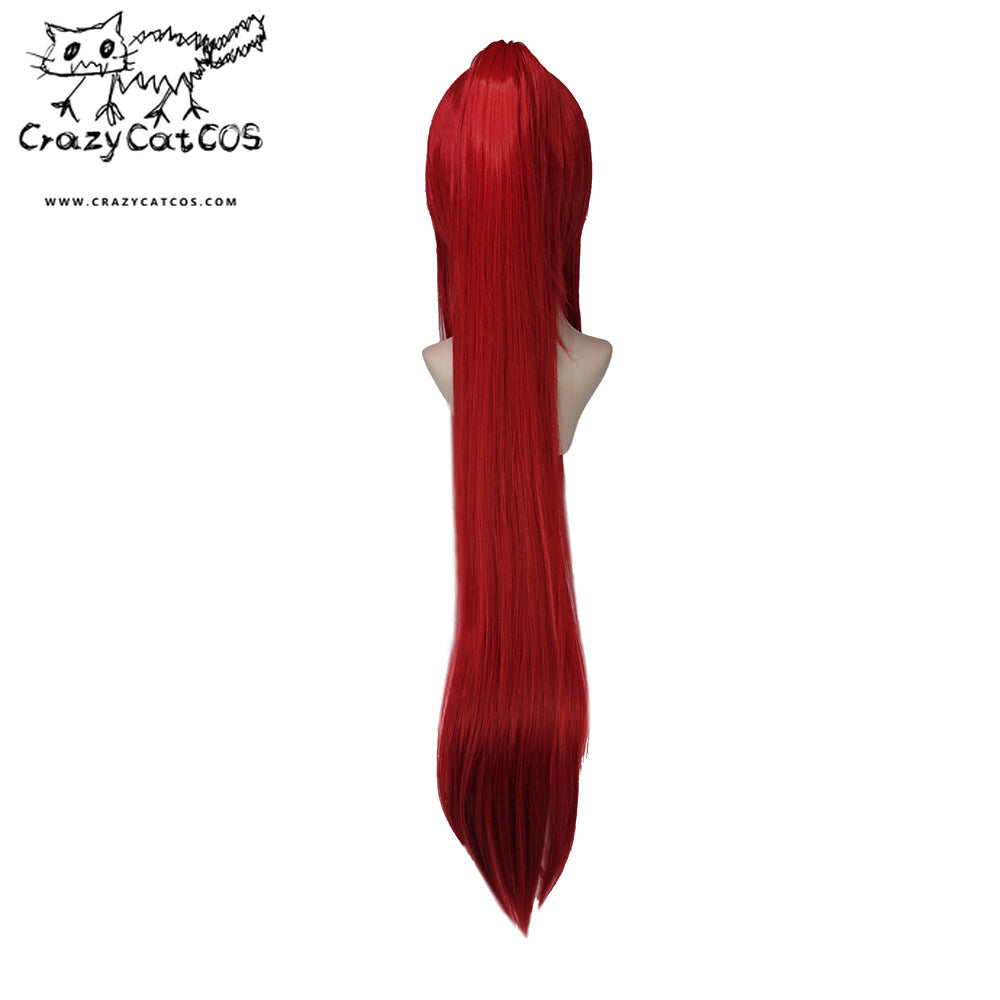 CrazyCatCos Erza Scarlet Cosplay Wig Red Hair Fairy Tail Halloween Costume Wig
