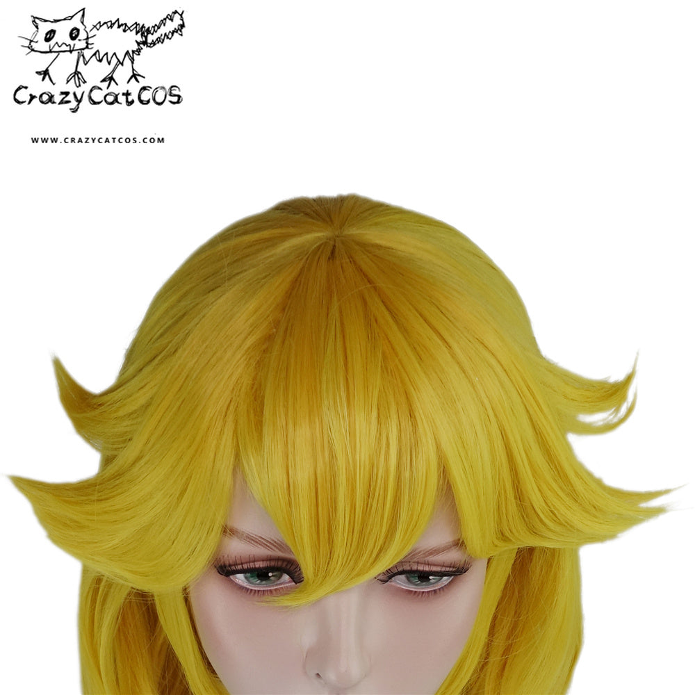 CrazyCatCos Princess Peach Cosplay Wig Gold Hair Super Mario Halloween Costume Wig