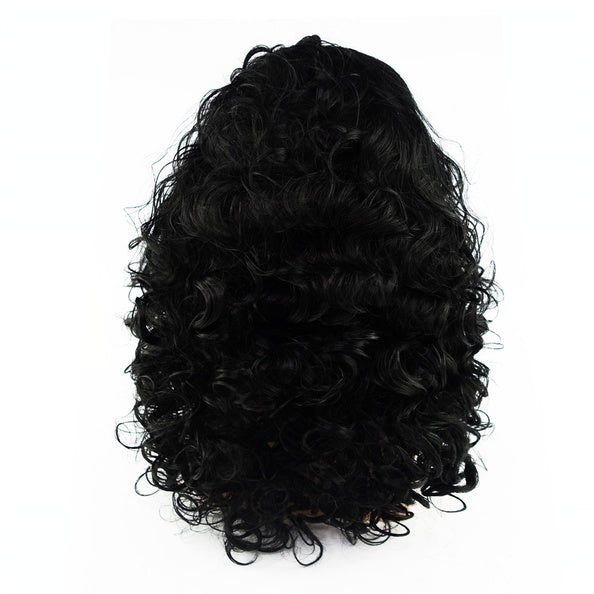 CrazyCatCos Maui Cosplay Wig Long Curly Dark Brown Hair Moana Halloween Costume Wig