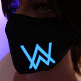 Alan Walker Cosplay Accessories Black Glowing Face Mask for Teenagers